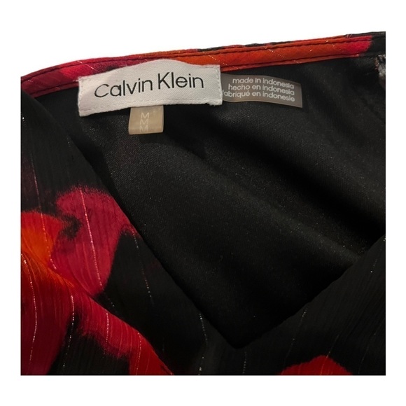 Calvin Klein Floral Print Belted Dress Size Medium - Picture 7 of 11